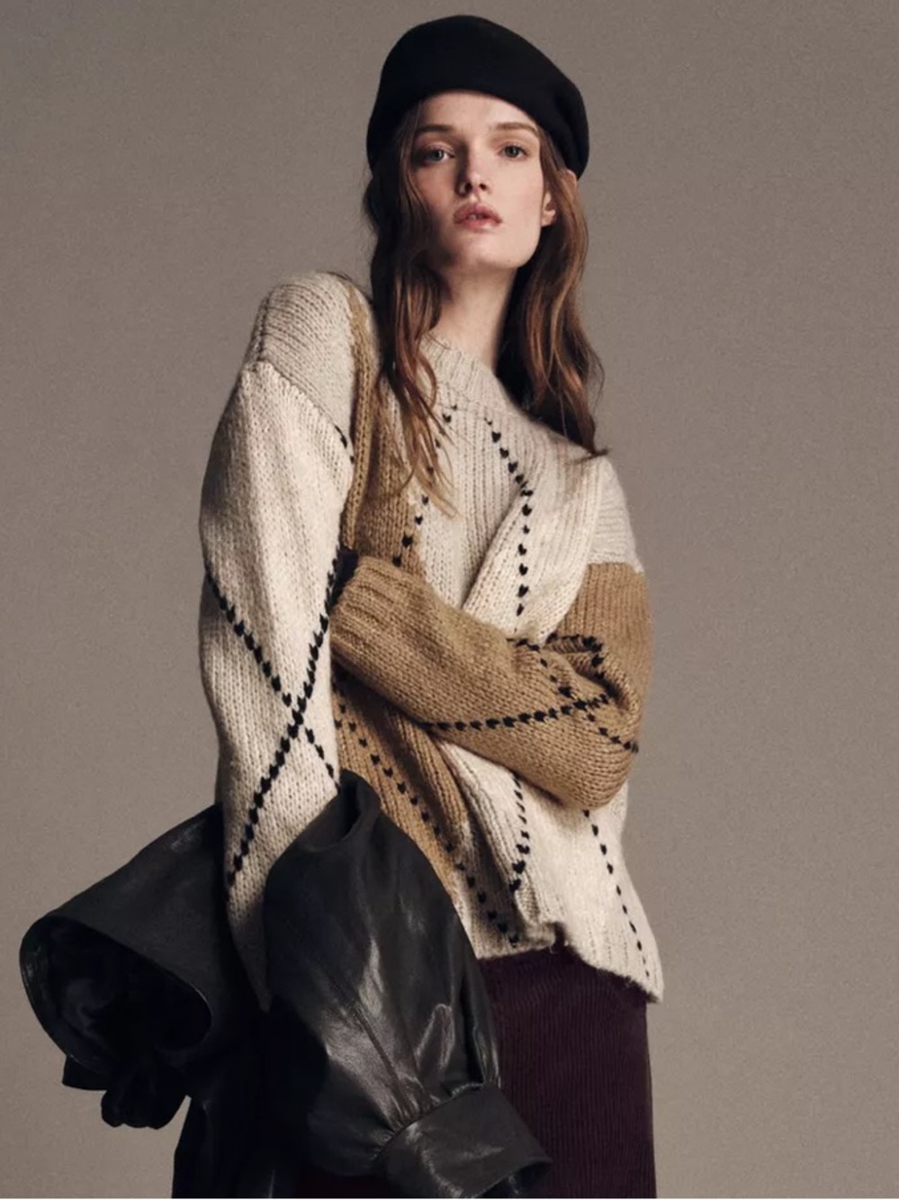 🆕 Zara Diamond Knit Jumper